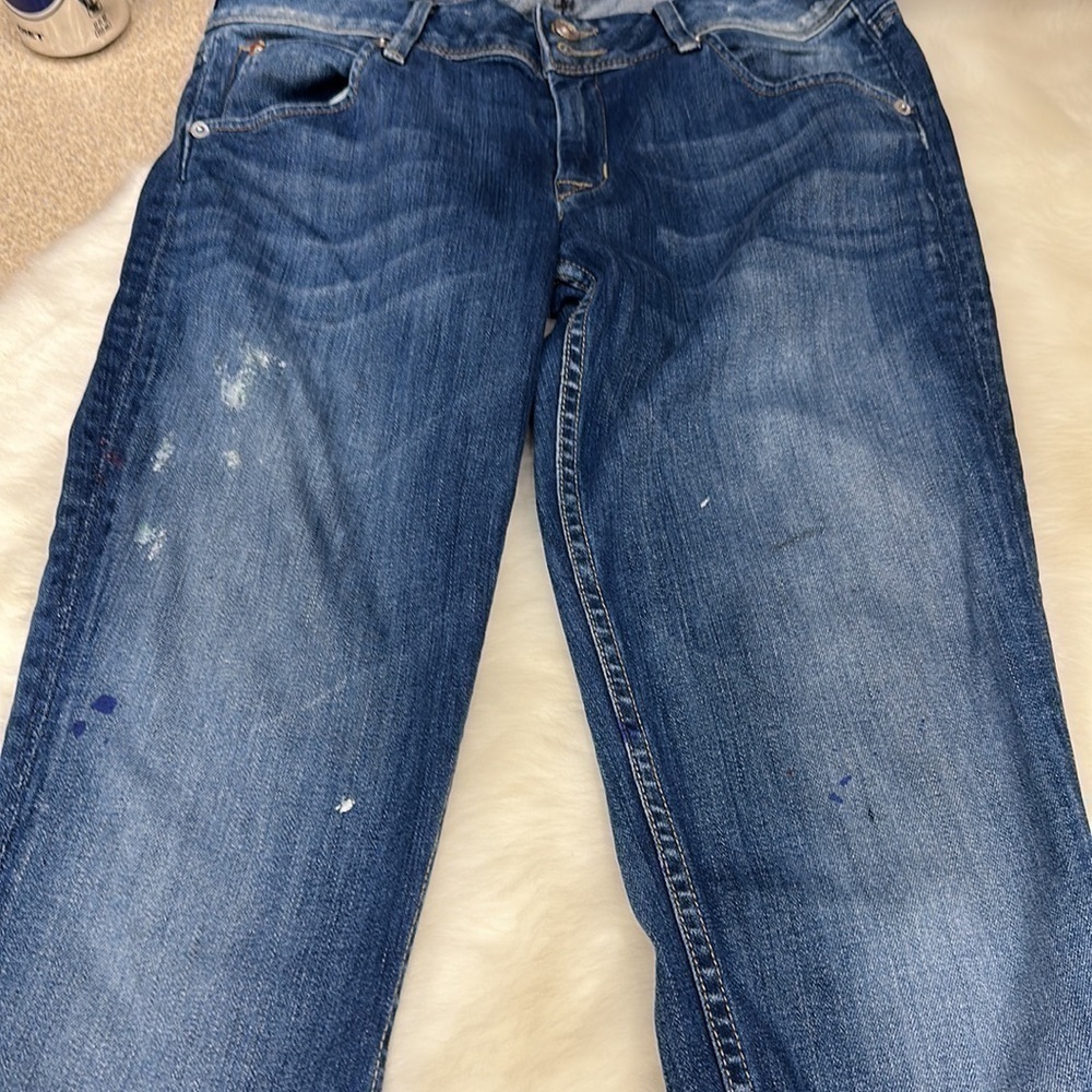 Hudson super model Colin skinny Jean size 28 one button missing and paint stains - Picture 4 of 14
